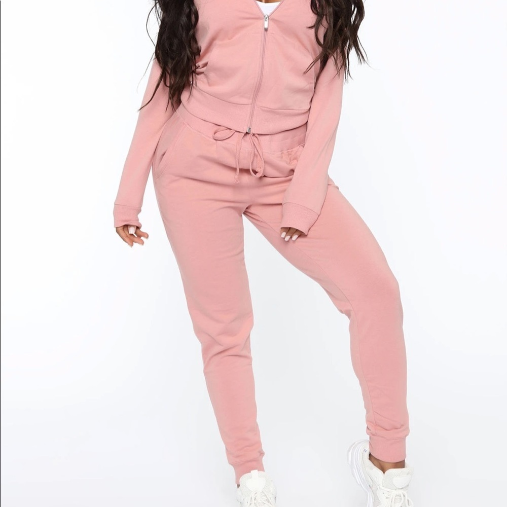 French terry lounge zip up set